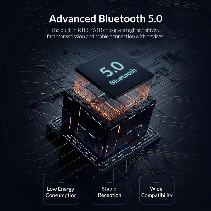 Bluetooth адаптер Orico 5.0 USB adapter, black - BTA-608-BK