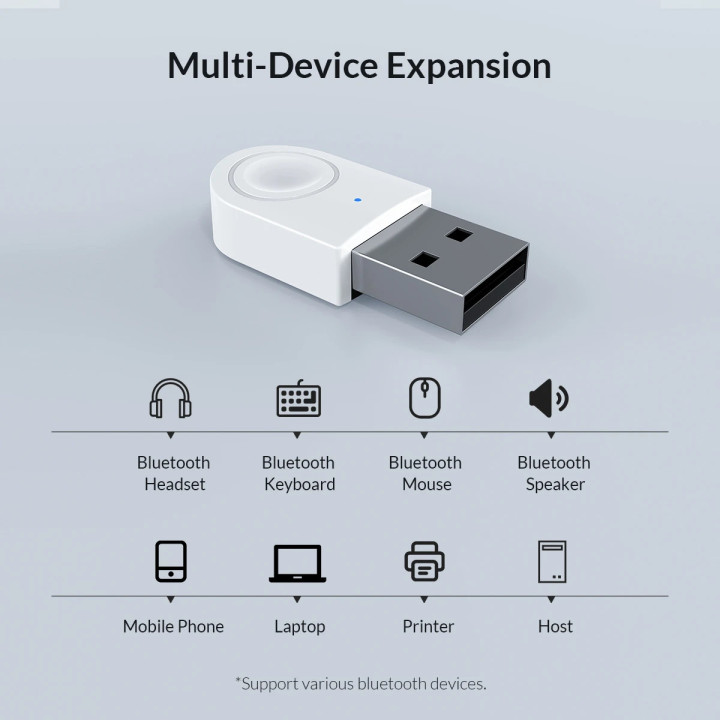 Bluetooth адаптер Orico 5.0 USB adapter, black - BTA-608-BK