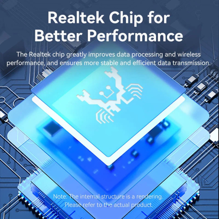 Безжичен адаптер Vention WiFi USB adapter Dual Band, 650Mbps, Black - KDTB0