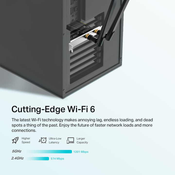 Безжичен PCIe адаптер TP-Link Archer TX20E AX1800, Wi-Fi 6, Bluetooth 5.2