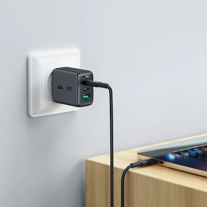 Кабел Acefast USB-C to USB-C Cable 100W 2m Aluminum alloy - C4-03 - Black - ACEFAST-C4-03-BK