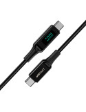 Кабел Acefast USB-C to USB-C Cable 100W 2m with digital display - C6-03 - Black - ACEFAST-C6-03-BK