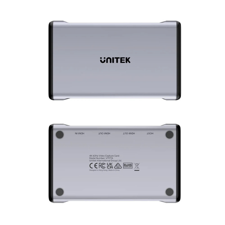Външна кепчър карта Unitek Video Capture Card, 4K@60Hz, Aluminium - V1177AGY01