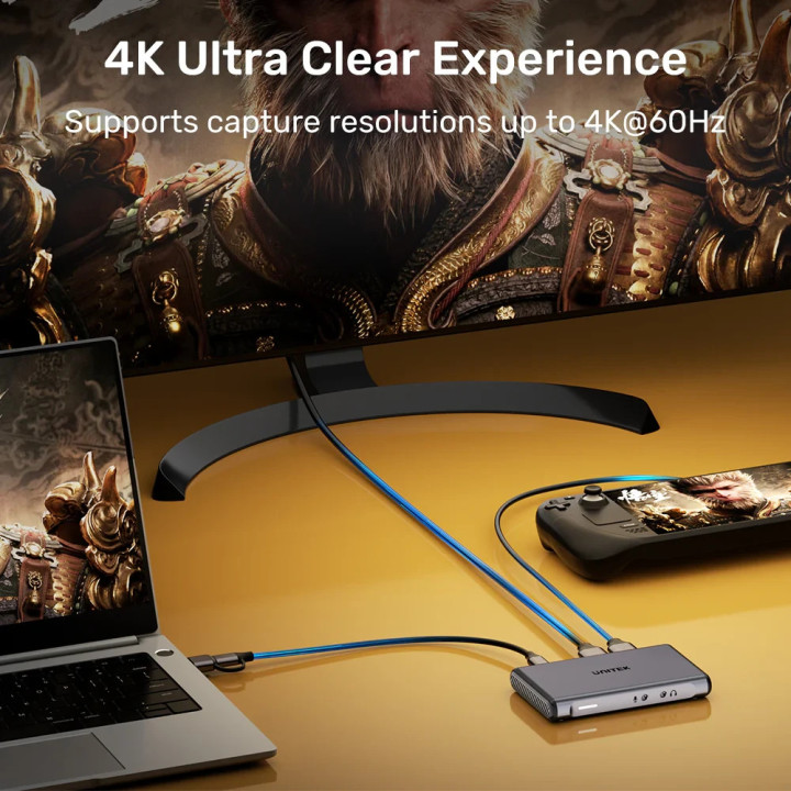 Външна кепчър карта Unitek Video Capture Card, 4K@60Hz, Aluminium - V1177AGY01