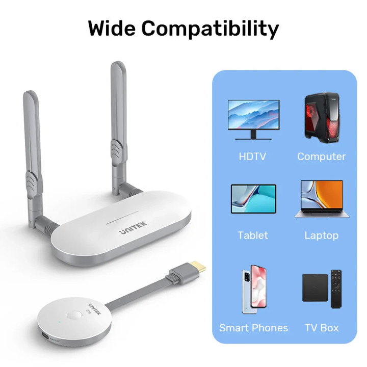Безжичен трансмитер Unitek Wireless HDMI Transmitter/Receiver Kit - V1183A01