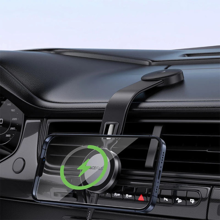 Стойка за телефон за кола Acefast Car phone holder - Magnetic Charging, 360 degree - D37 Black - ACEFAST-D37-BK