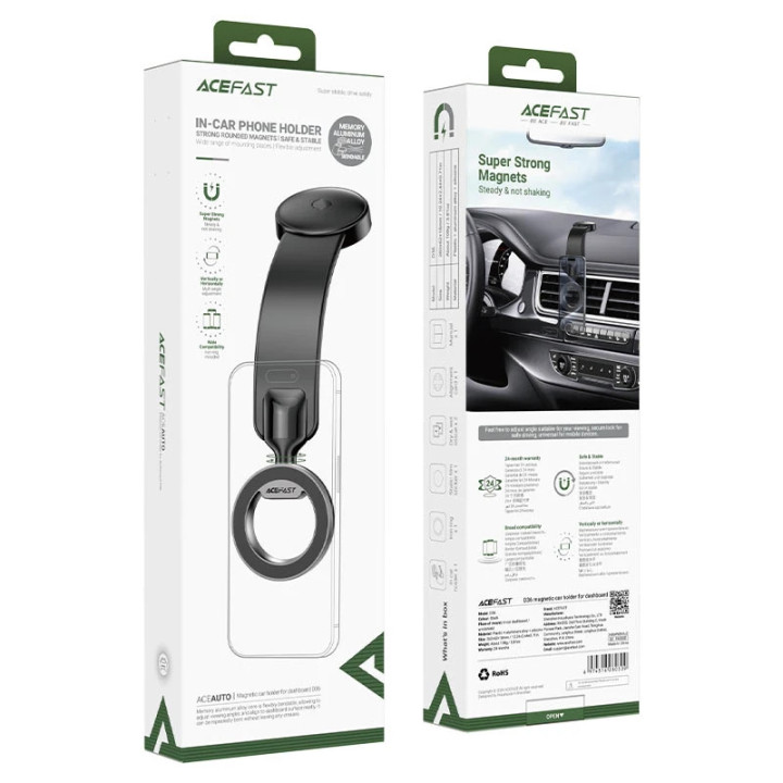 Стойка за телефон за кола Acefast Car phone holder - 360 degree - D36 Black - ACEFAST-D36-BK