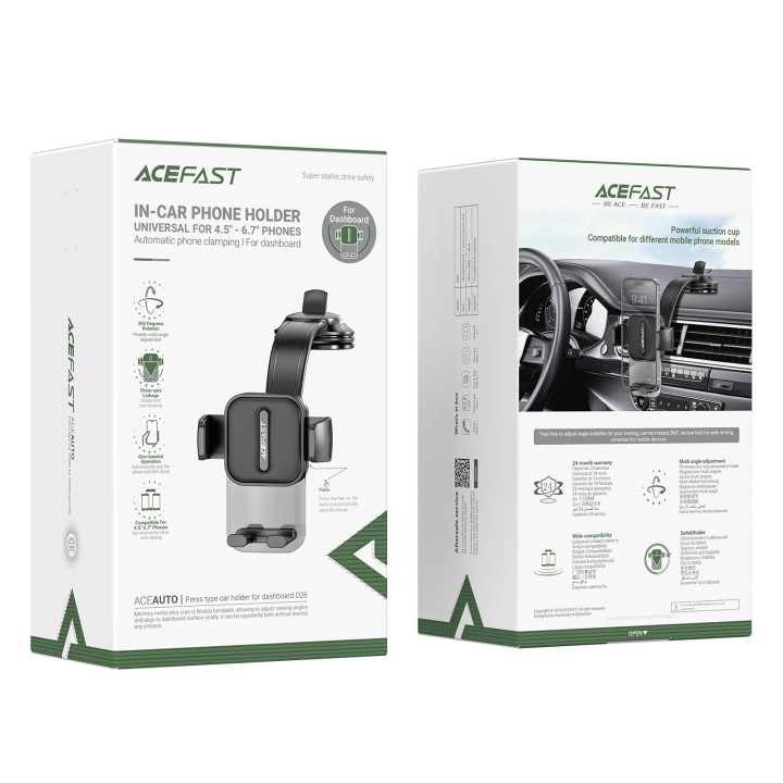 Стойка за телефон за кола Acefast Car phone holder - 360 degree - D26 Black - ACEFAST-D26-BK