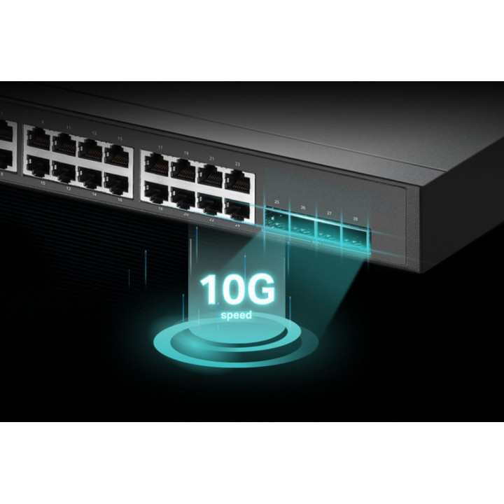 24-портов комутатор TP-Link TL-SG3428X-M2 JetStream 2.5GBASE-T L2  управляван с 4 10GE SFP  слота - SG3428X-M2