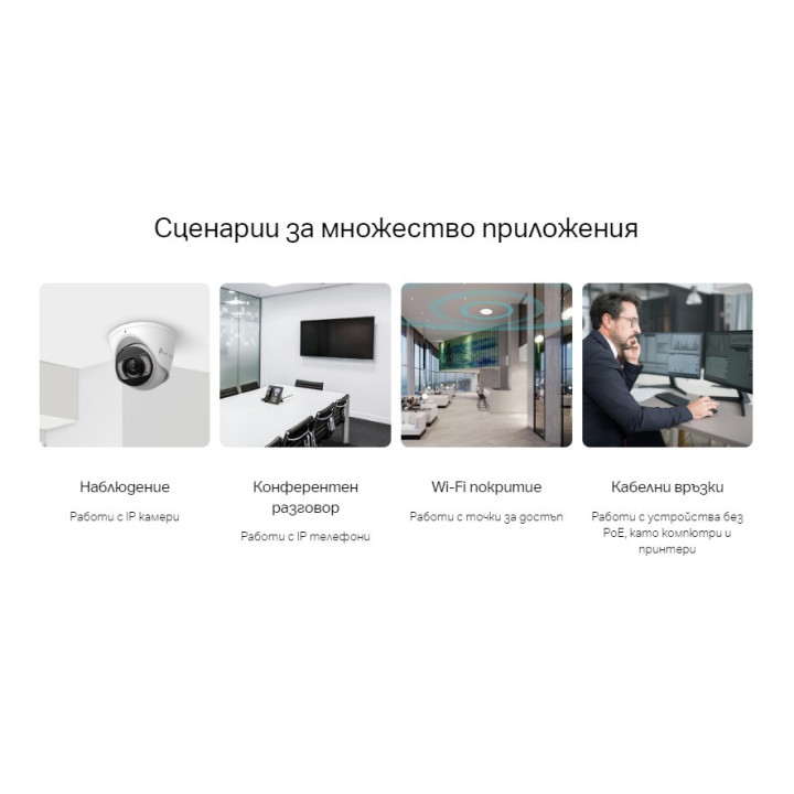 28-портов гигабитен управляем комутатор TP-Link Omada SG2428LP с 16-портов PoE 