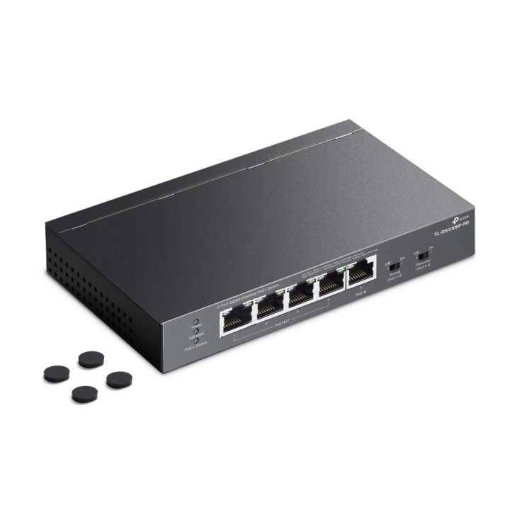 5-портов гигабитов настолен PoE  комутатор с 1-портов PoE   вход и 4-портов PoE изход TP-Link TL-SG1005P-PD