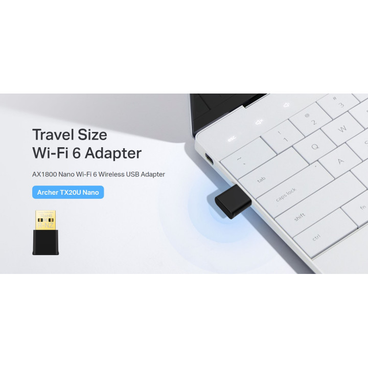Безжичен USB 2-лентов адаптер TP-Link Archer TX20U Nano AX1800