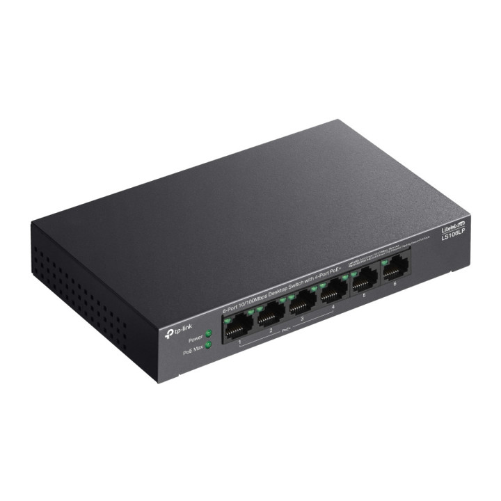 Комутатор TP-Link LS106LP 6-портов 10/100 Mbps с 4-портов PoE 