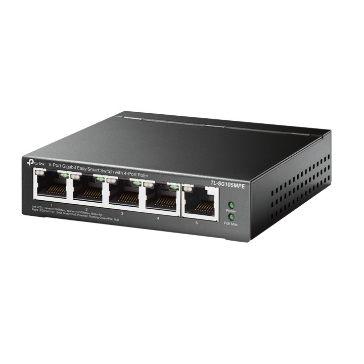 Комутатор TP-Link TL-SG105MPE 5-портов Gigabit Easy Smart Switch с 4 порта PoE 