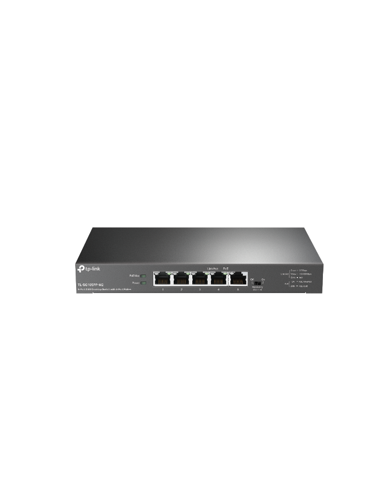 Комутатор TP-Link TL-SG105PP-M2 5-портов 2.5G настолен с 4-порта PoE  