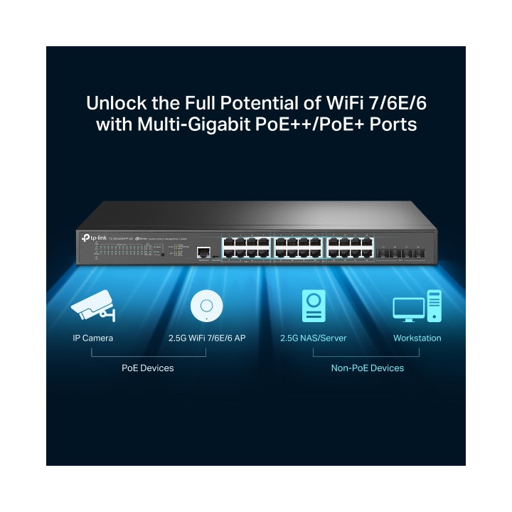 Комутатор TP-Link JetStream TL-SG3428XPP-M2 24-портов гигабит L2  управляем с 16-порта PoE  и 8-порта PoE  