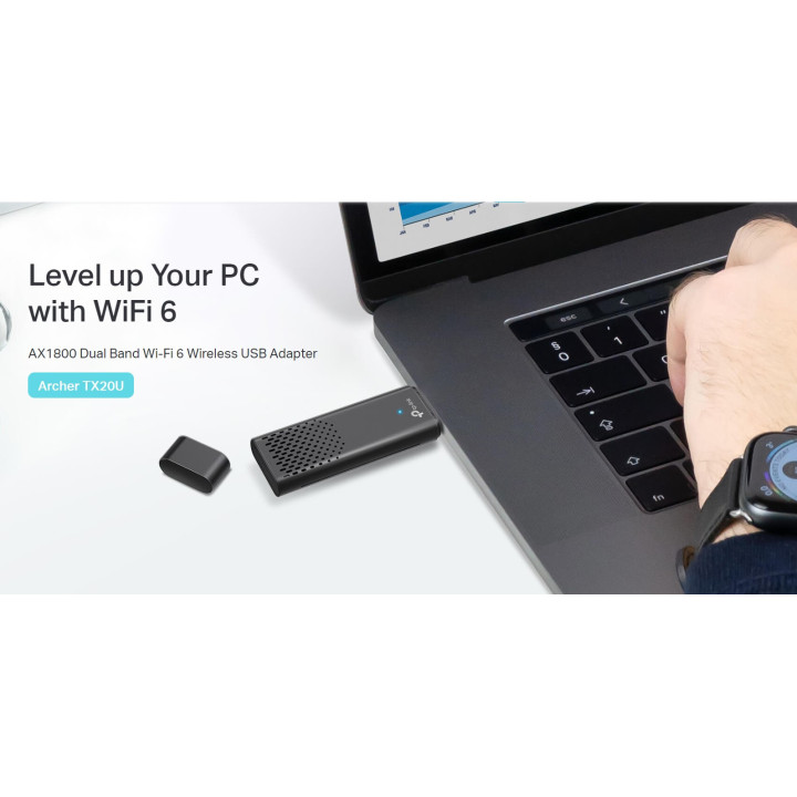 Безжичен USB 2-лентов адаптер TP-Link Archer TX20U AX1800