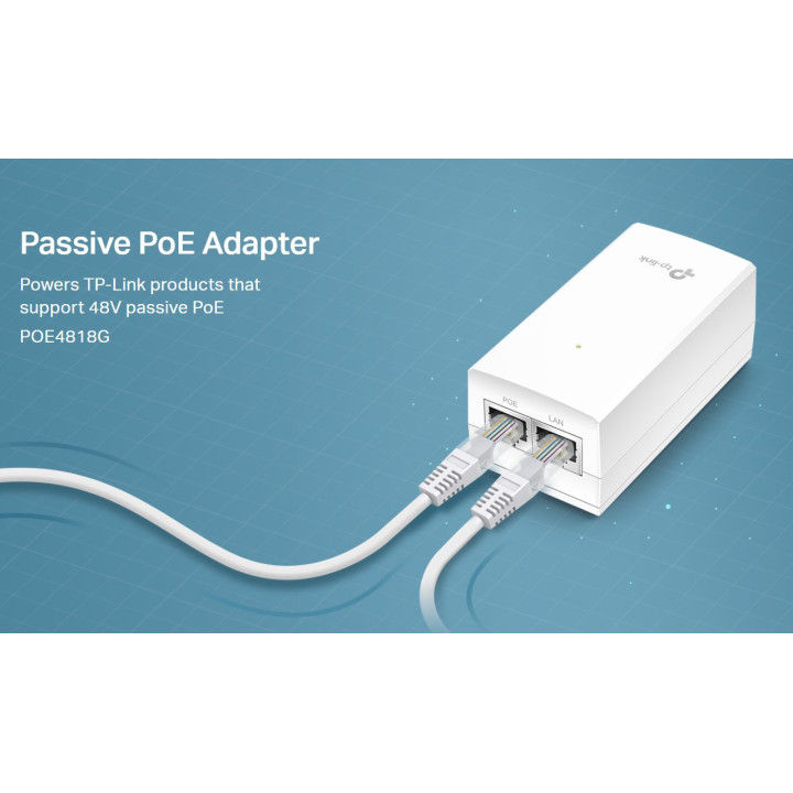 PoE адаптер пасивен TP-Link Omada POE4818G (TL-POE4818G) 48V 18W