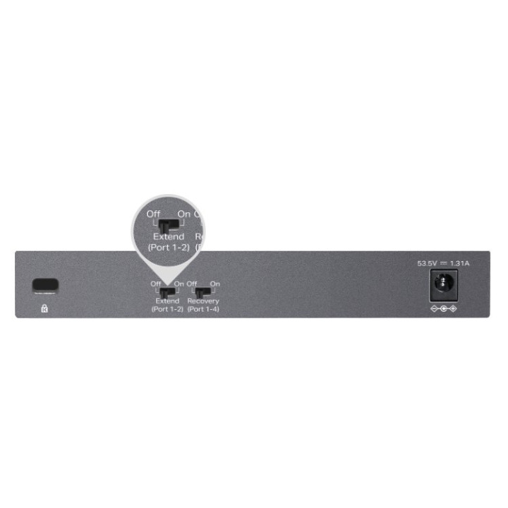 6-портов гигабитов неуправляем комутатор TP-Link Omada DS106GPP с 3-портов PoE  и 1-портов PoE  
