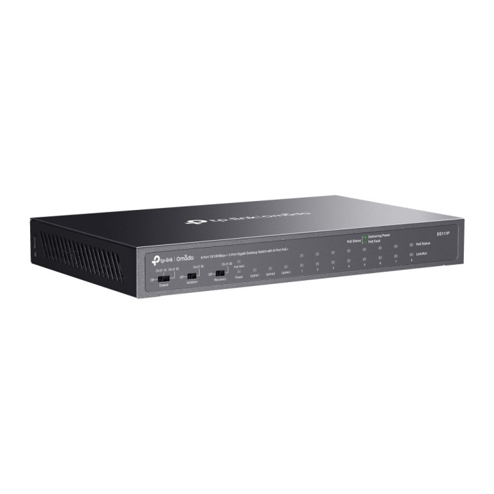 Комутатор неуправляем TP-Link Omada DS111P 8-порта 10/100Mbps   3-порта Gigabit с 8-порта PoE 