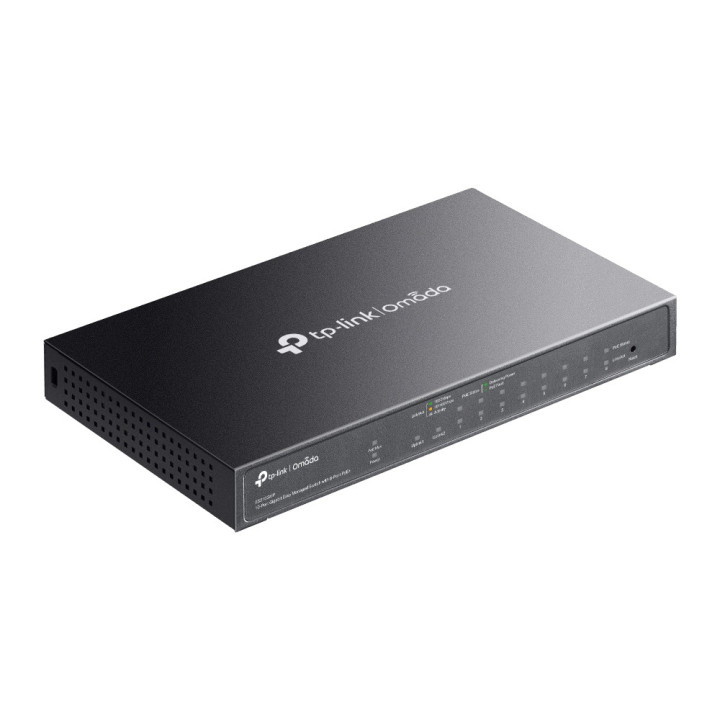 10-портов комутатор TP-Link Omada ES210GMP Gigabit Easy Managed Switch с 8 PoE  порта