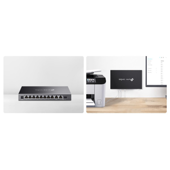 10-портов комутатор TP-Link Omada ES210GMP Gigabit Easy Managed Switch с 8 PoE  порта