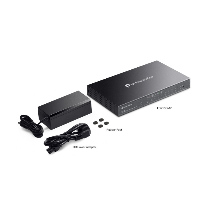 10-портов комутатор TP-Link Omada ES210GMP Gigabit Easy Managed Switch с 8 PoE  порта