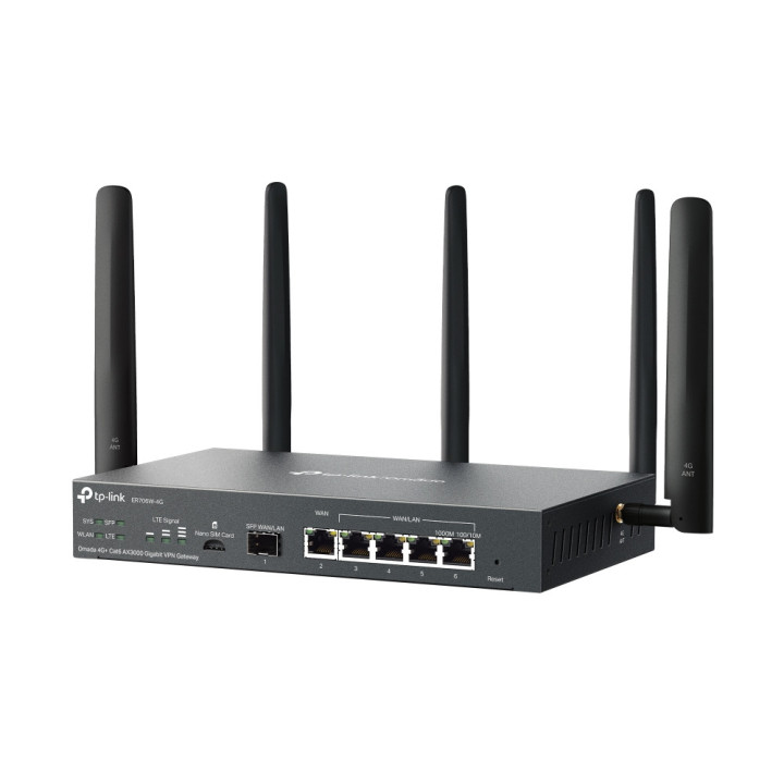 Гигабитен VPN рутер TP-Link Omada 4G  Cat6 ER706W-4G AX3000