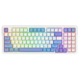 Bluetooth геймърска клавиатура Redragon Gloria Pro K664WBP-RGB-PRO бяло RGB осветление