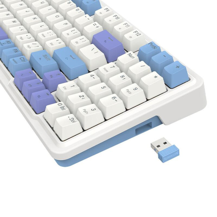 Bluetooth геймърска клавиатура Redragon Gloria Pro K664WBP-RGB-PRO бяло RGB осветление