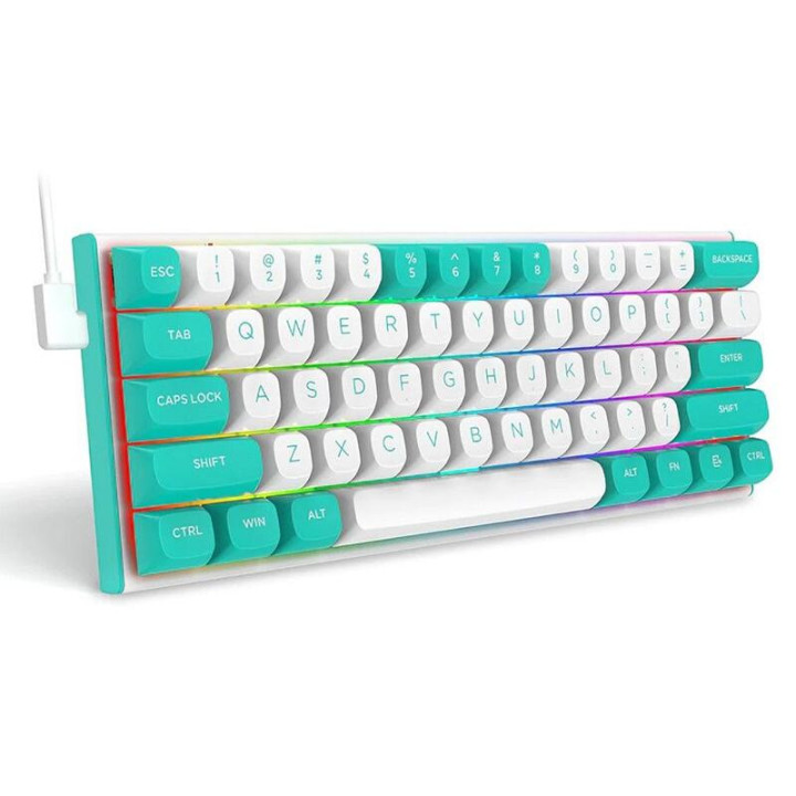 Геймърска клавиатура Redragon Fidd RGB K683WB-RGB, бяло/зелено