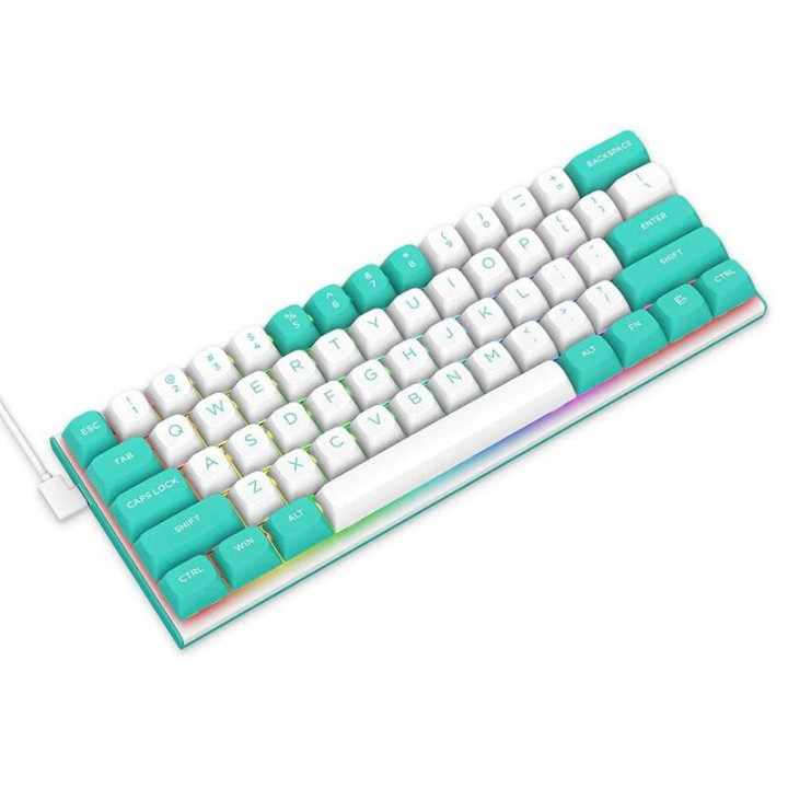Геймърска клавиатура Redragon Fidd RGB K683WB-RGB, бяло/зелено