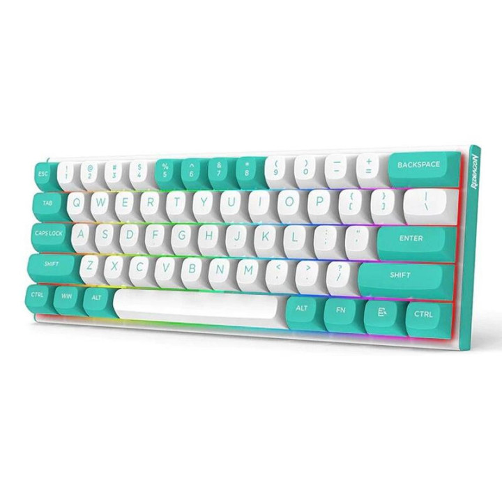 Геймърска клавиатура Redragon Fidd RGB K683WB-RGB, бяло/зелено