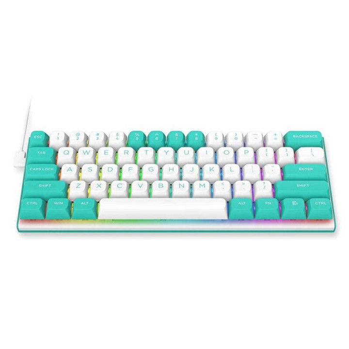 Геймърска клавиатура Redragon Fidd RGB K683WB-RGB, бяло/зелено