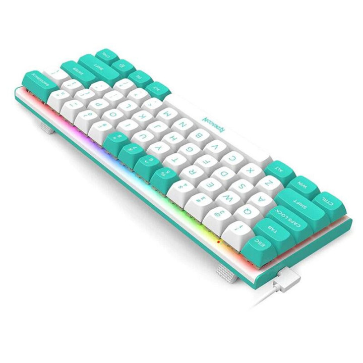 Геймърска клавиатура Redragon Fidd RGB K683WB-RGB, бяло/зелено