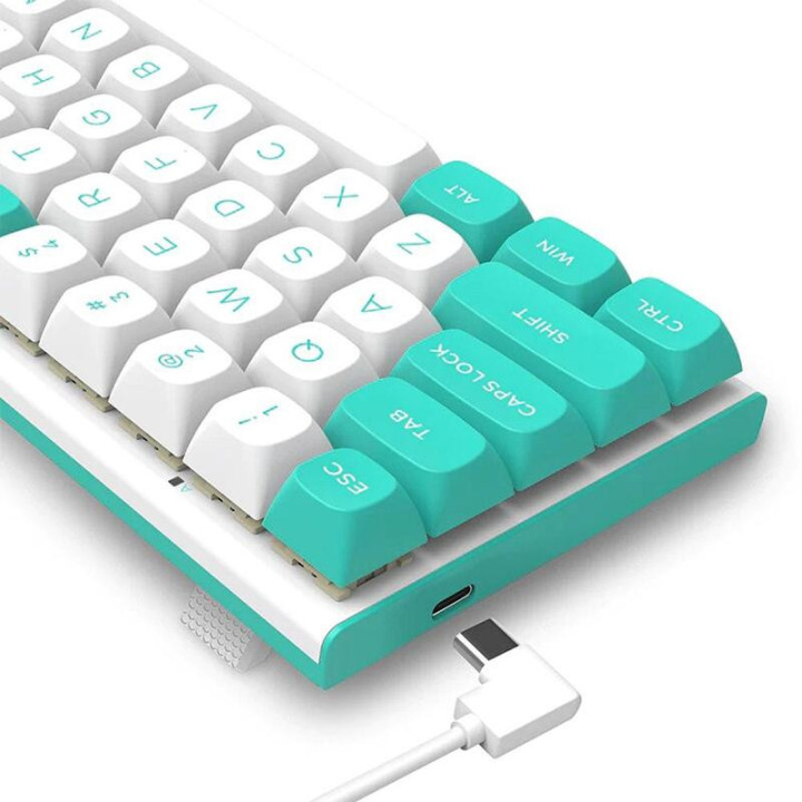 Геймърска клавиатура Redragon Fidd RGB K683WB-RGB, бяло/зелено