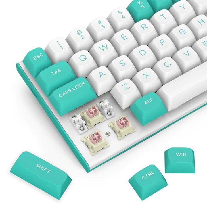 Геймърска клавиатура Redragon Fidd RGB K683WB-RGB, бяло/зелено