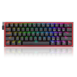 Механична геймърска клавиатура Redragon Fizz K617-RGB_RD RGB, черна