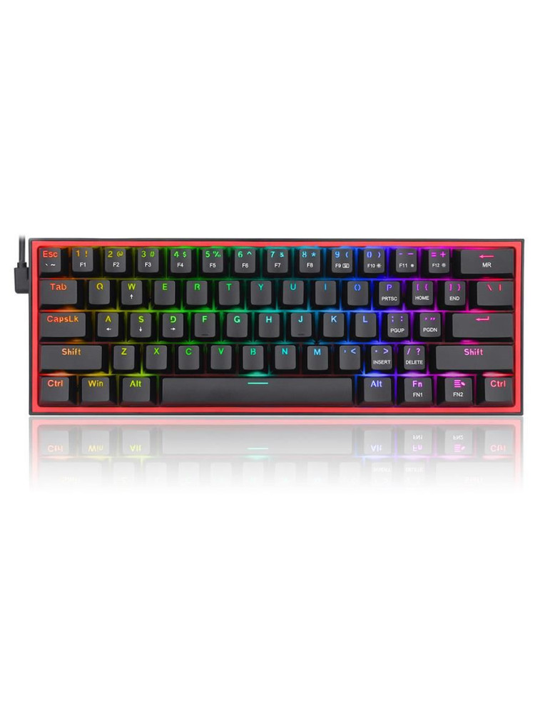 Механична геймърска клавиатура Redragon Fizz K617-RGB_RD RGB, черна