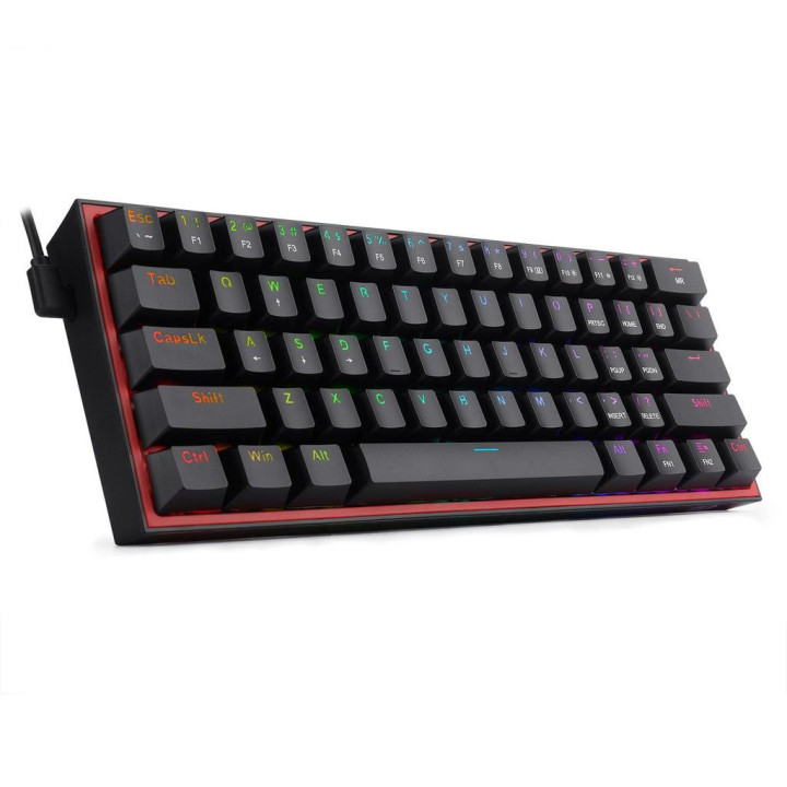 Механична геймърска клавиатура Redragon Fizz K617-RGB_RD RGB, черна