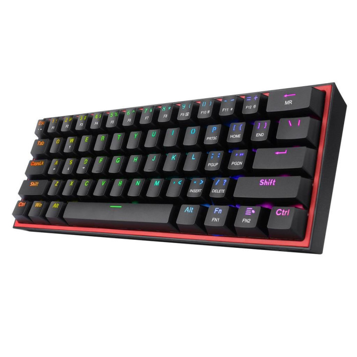 Механична геймърска клавиатура Redragon Fizz K617-RGB_RD RGB, черна