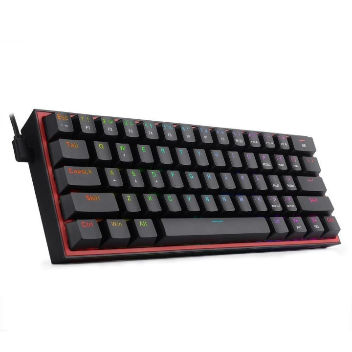 Механична геймърска клавиатура Redragon Fizz K617-RGB_RD RGB, черна