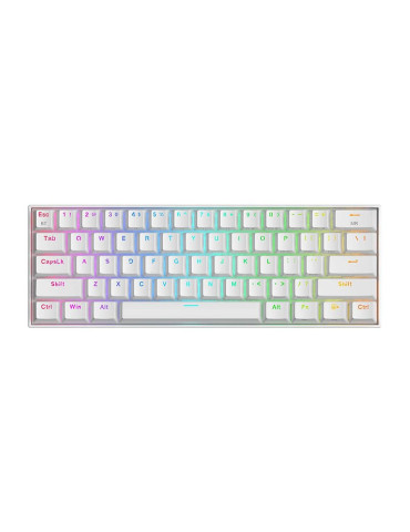 Bluetooth механична геймърска клавиатура Redragon Draconic PRO RGB K530W-RGB-PRO_BR Brown Switch, Bluetooth/USB Type-C, бяла