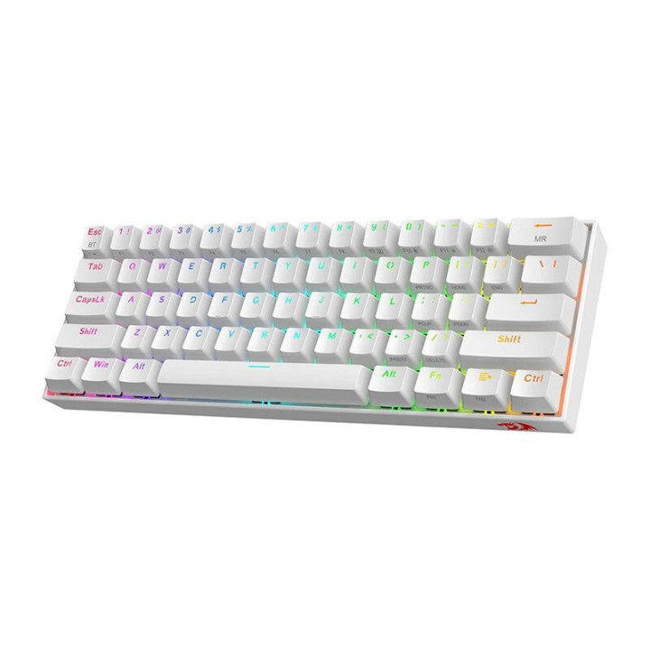 Bluetooth механична геймърска клавиатура Redragon Draconic PRO RGB K530W-RGB-PRO_BR Brown Switch, Bluetooth/USB Type-C, бяла