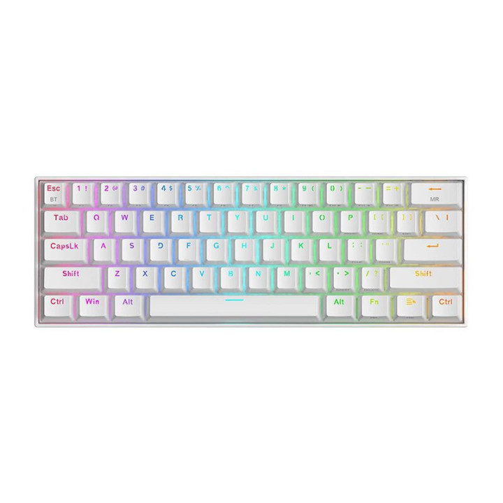 Bluetooth механична геймърска клавиатура Redragon Draconic PRO RGB K530W-RGB-PRO_BR Brown Switch, Bluetooth/USB Type-C, бяла