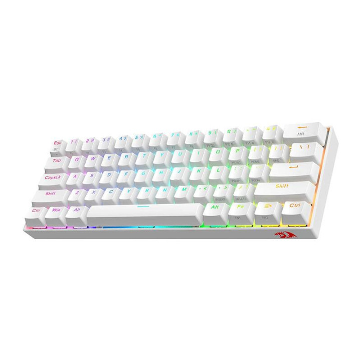 Bluetooth механична геймърска клавиатура Redragon Draconic PRO RGB K530W-RGB-PRO_BR Brown Switch, Bluetooth/USB Type-C, бяла