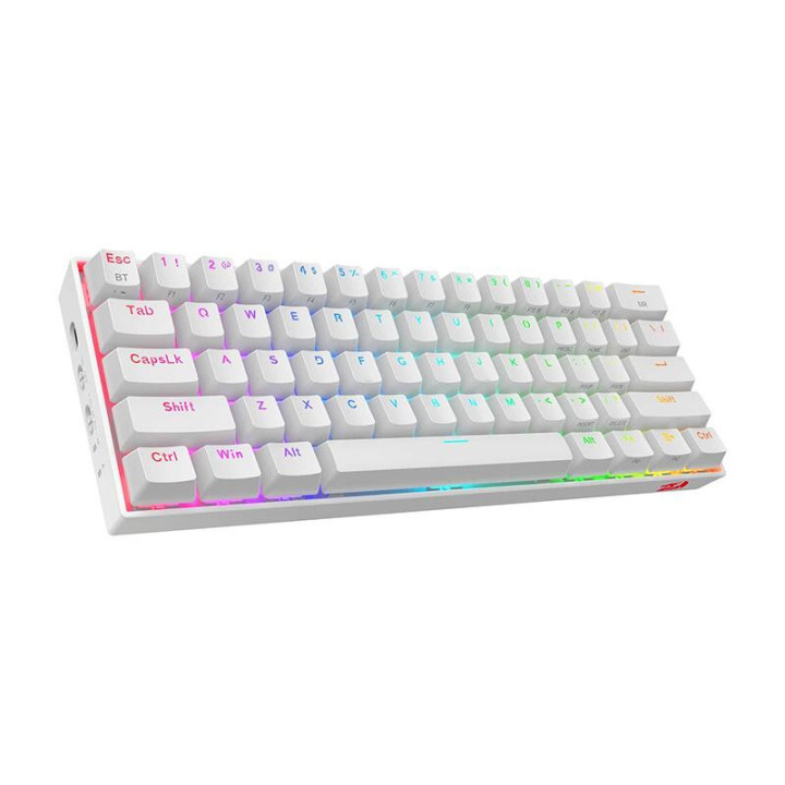 Bluetooth механична геймърска клавиатура Redragon Draconic PRO RGB K530W-RGB-PRO_BR Brown Switch, Bluetooth/USB Type-C, бяла