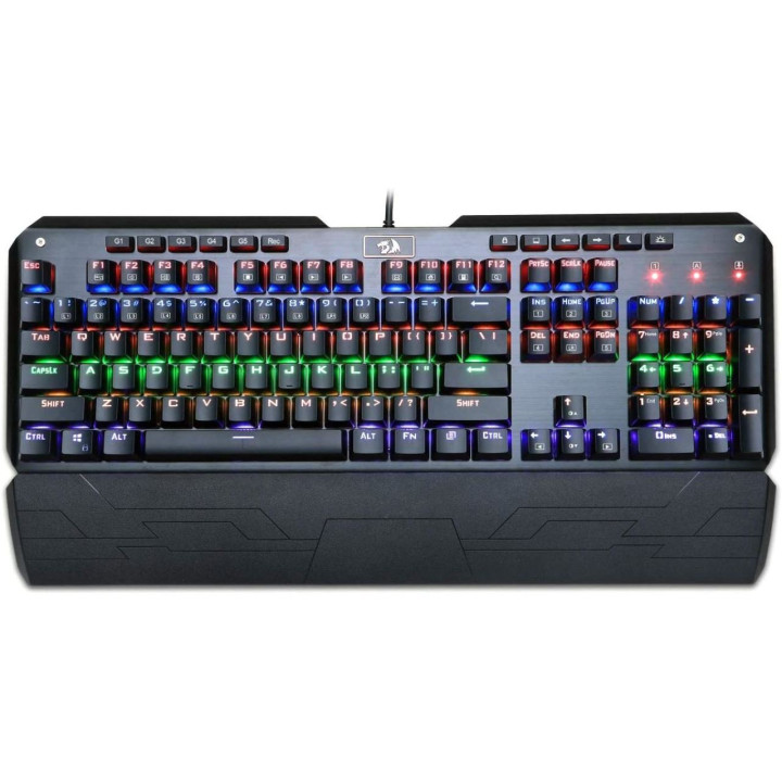 Механична геймърска клавиатура Redragon Indrah RGB K555-BK Blue Switches - K555RGB-1-BK