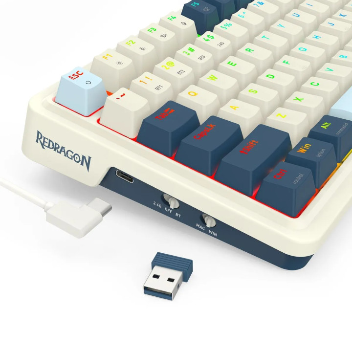 Механична геймърска клавиатура Redragon EISA K686WB-RGB-PRO Red Switch
