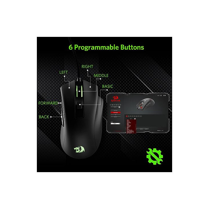 RGB Безжична и кабелна геймърска мишка Redragon Devourer M993-RGB, черна
